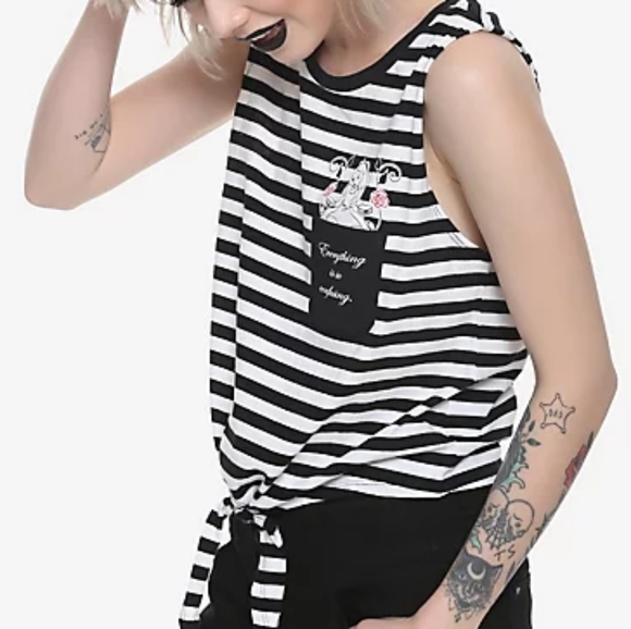 Alice in Wonderland Striped Tie front tank top